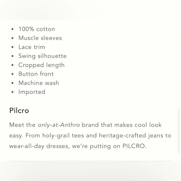 NWT Size XL - Anthropologie 100% Cotton Lace Swing Blouse (NWT USD 108) - Picture 11 of 16